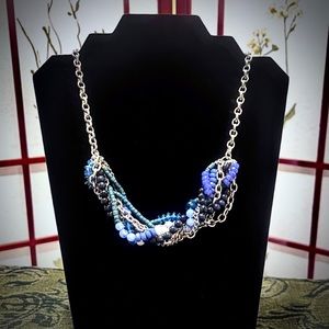 ☃️ Blue & Silver Multi-Strand Necklace